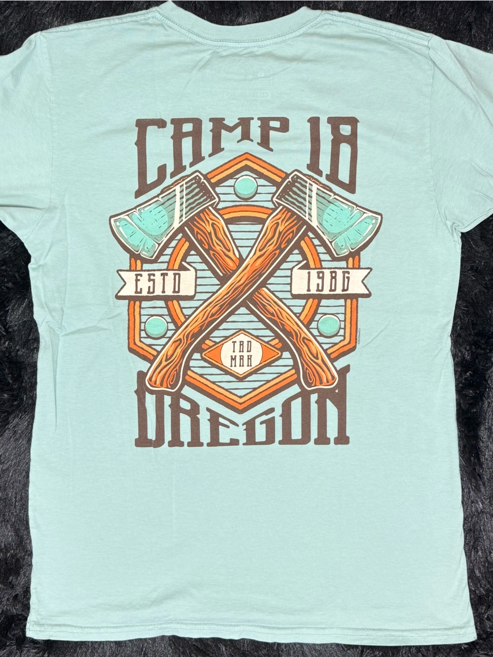 Men's Light Mint Crewneck Graphic Tee - Camp 18 Design